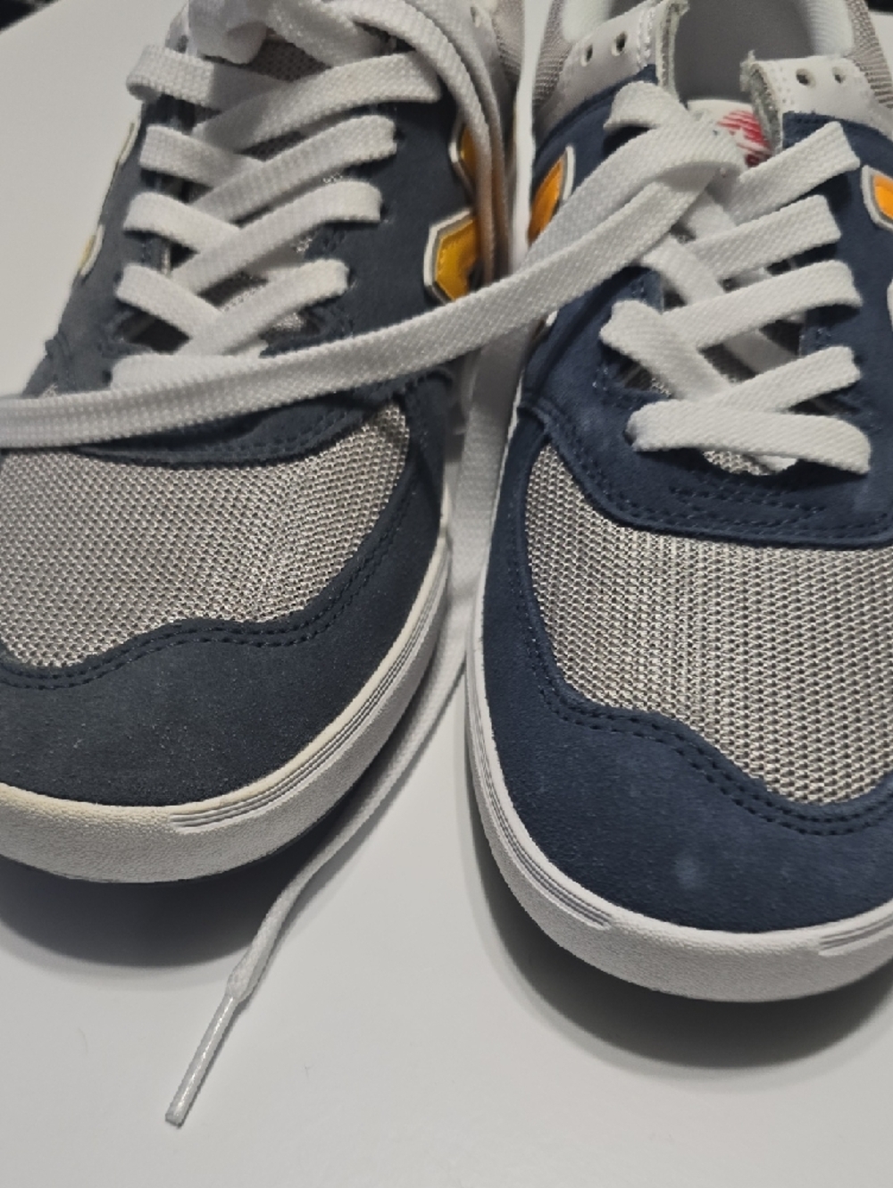 New Balance Navy Gray Yellow Low-Top Sneakers - Picture 6 of 6